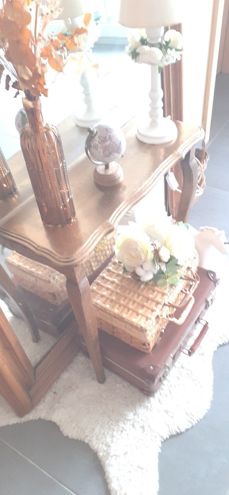 demi Console en bois massif, Antiquités & Art, Enlèvement