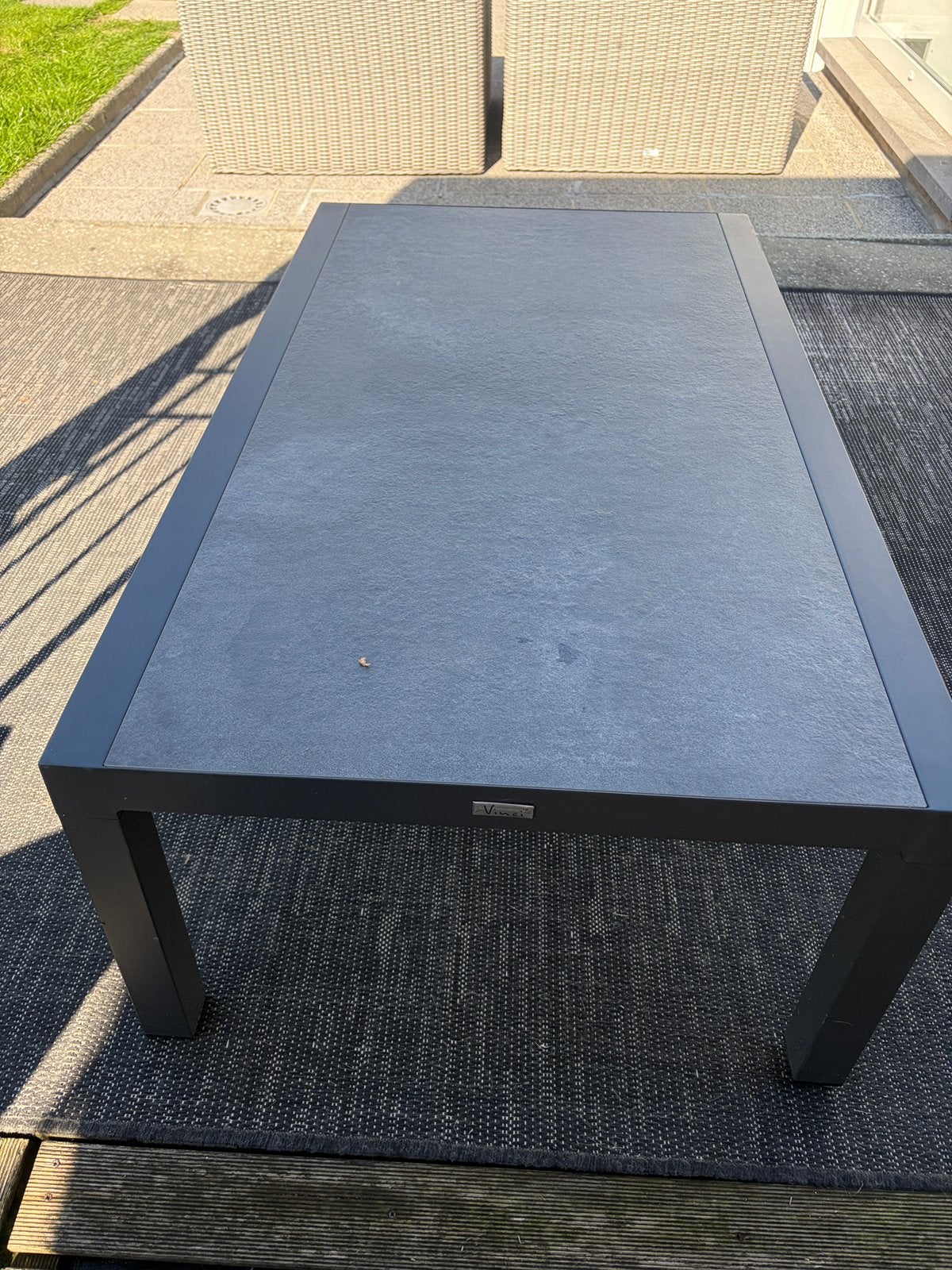 Salontafel (buiten) grijs, Tuin en Terras, Ophalen, Gebruikt, Rechthoekig, Aluminium