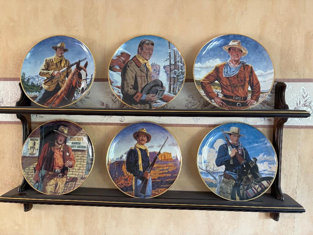6 Assiettes John Wayne et archelle, Verzamelen, Ophalen, Zo goed als nieuw