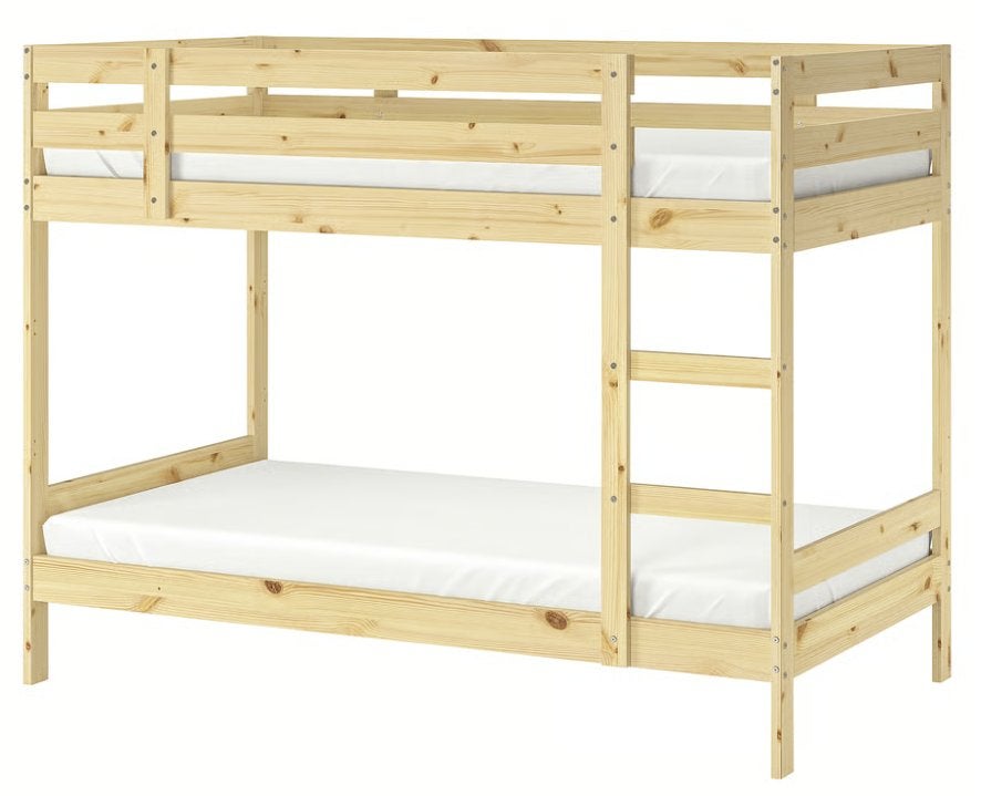 lit superposés en bois pin + 2 matelas, Enfants & Bébés, Enlèvement, Comme neuf, Lits superposés