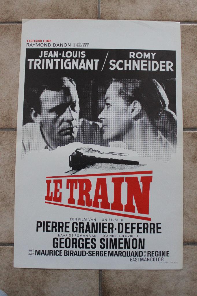 filmaffiche Romy Schneider le train 1973 filmposter, Enlèvement ou Envoi, Rectangulaire vertical, A1 jusqu'à A3, Comme neuf