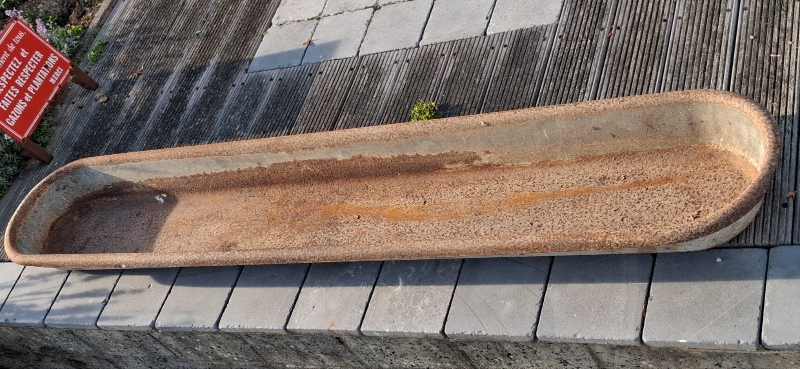 grande auge en zinc, Jardin & Terrasse, Moins de 30 cm, Enlèvement, Utilisé, Intérieur