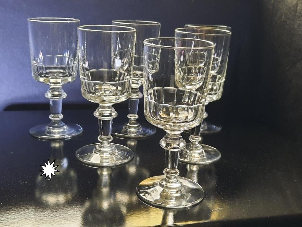 6 Portieux Mirabeau glazen, kristal., Antiek en Kunst, Ophalen of Verzenden