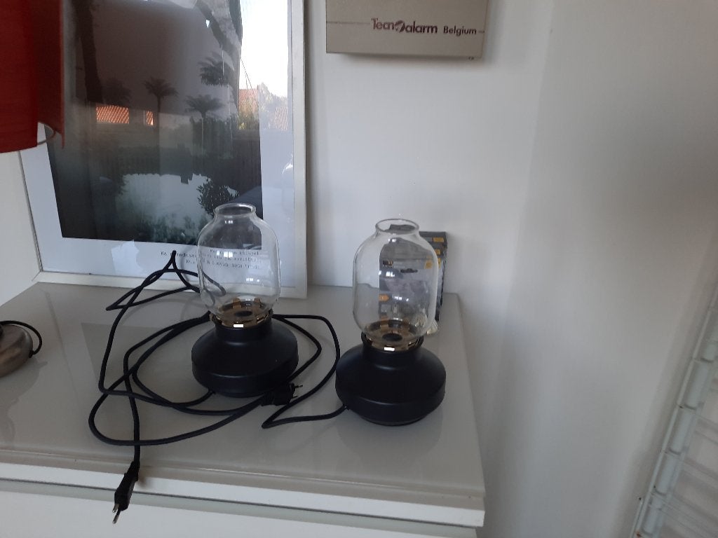 2 bedlampjes, Ophalen, Scandinavisch, 25 cm, Glas