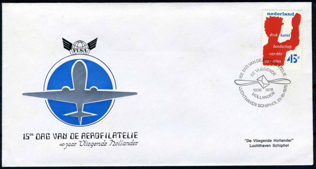 NEDERLAND 15e DAG VAN DE AEROFILATELIE 23/10/1976 -1, Verzenden, Na 1940, Gestempeld