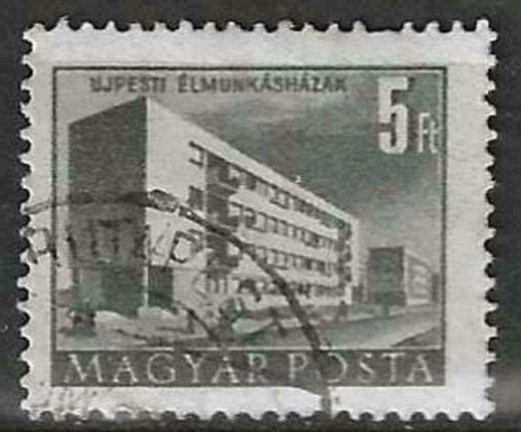 Hongrie 1951-1952 - Yvert 1012 - Plan de reconstruction (ST), Envoi, Affranchi