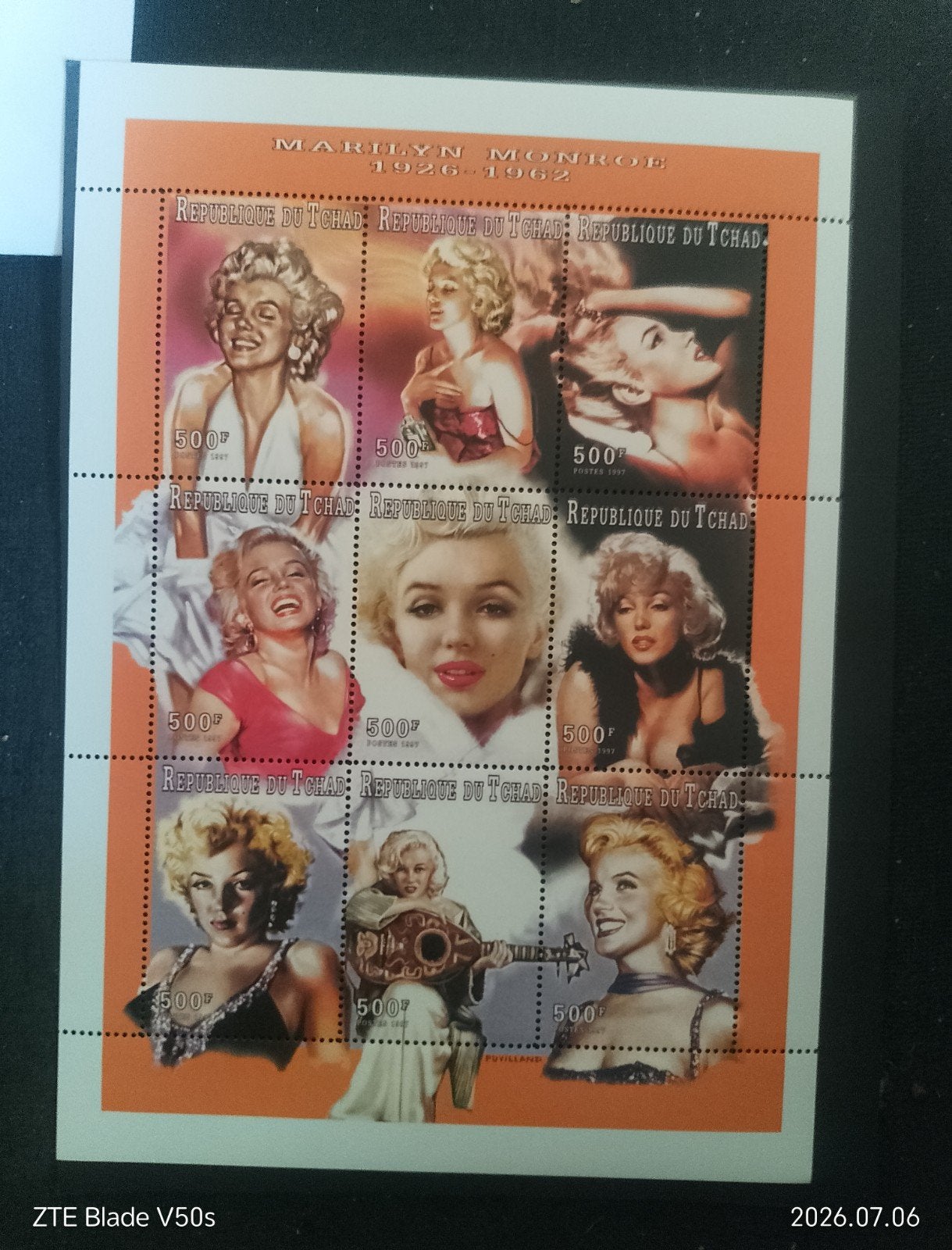 2 postzegels postfrisch History Marylin monroe, Ophalen of Verzenden