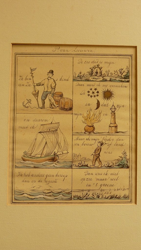 Rijmprent van zeevaarder -  1837, Antiquités & Art, Enlèvement ou Envoi, Dessin, Estampe