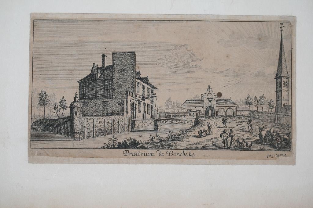 Pratorium de Borsbeke - Antieke gravure, Ophalen of Verzenden, Gravure