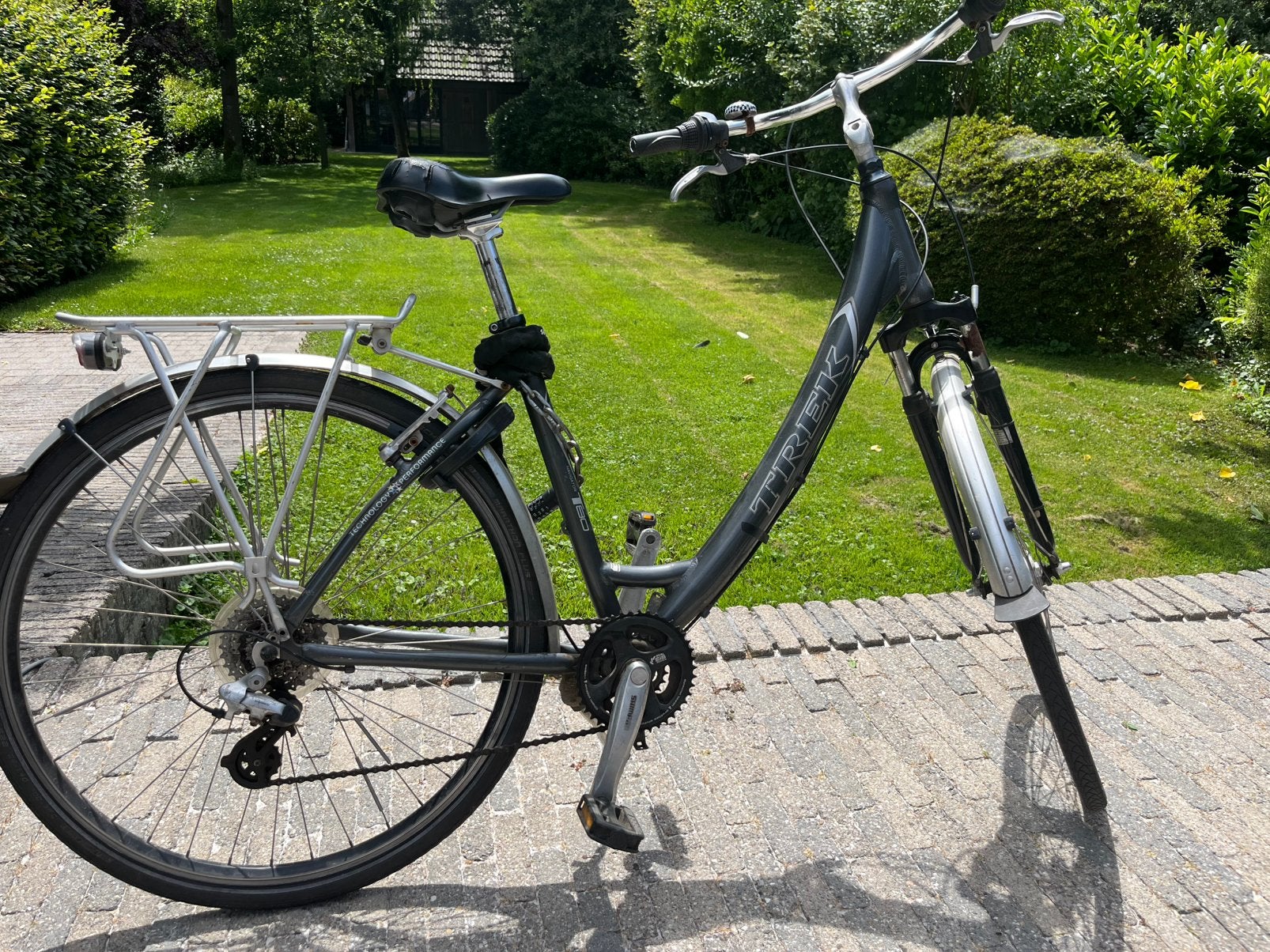 Trek T80 Navigator, Fietsen en Brommers, Fietsen | Dames | Damesfietsen, Gebruikt, Velgrem, Versnellingen, 50 tot 53 cm