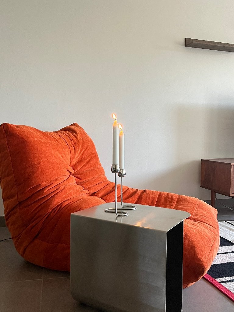 Fauteuil de salon au look vintage orange foncé, Maison & Meubles, Neuf, Retro vintage loungestoel, Une personne, Enlèvement