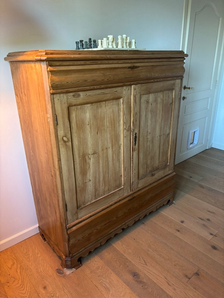 Rustieke massief houten kast / commode - 120 x 47 x 135 cm, Huis en Inrichting, Kasten | Ladekasten, Ophalen, Gebruikt, 100 tot 150 cm