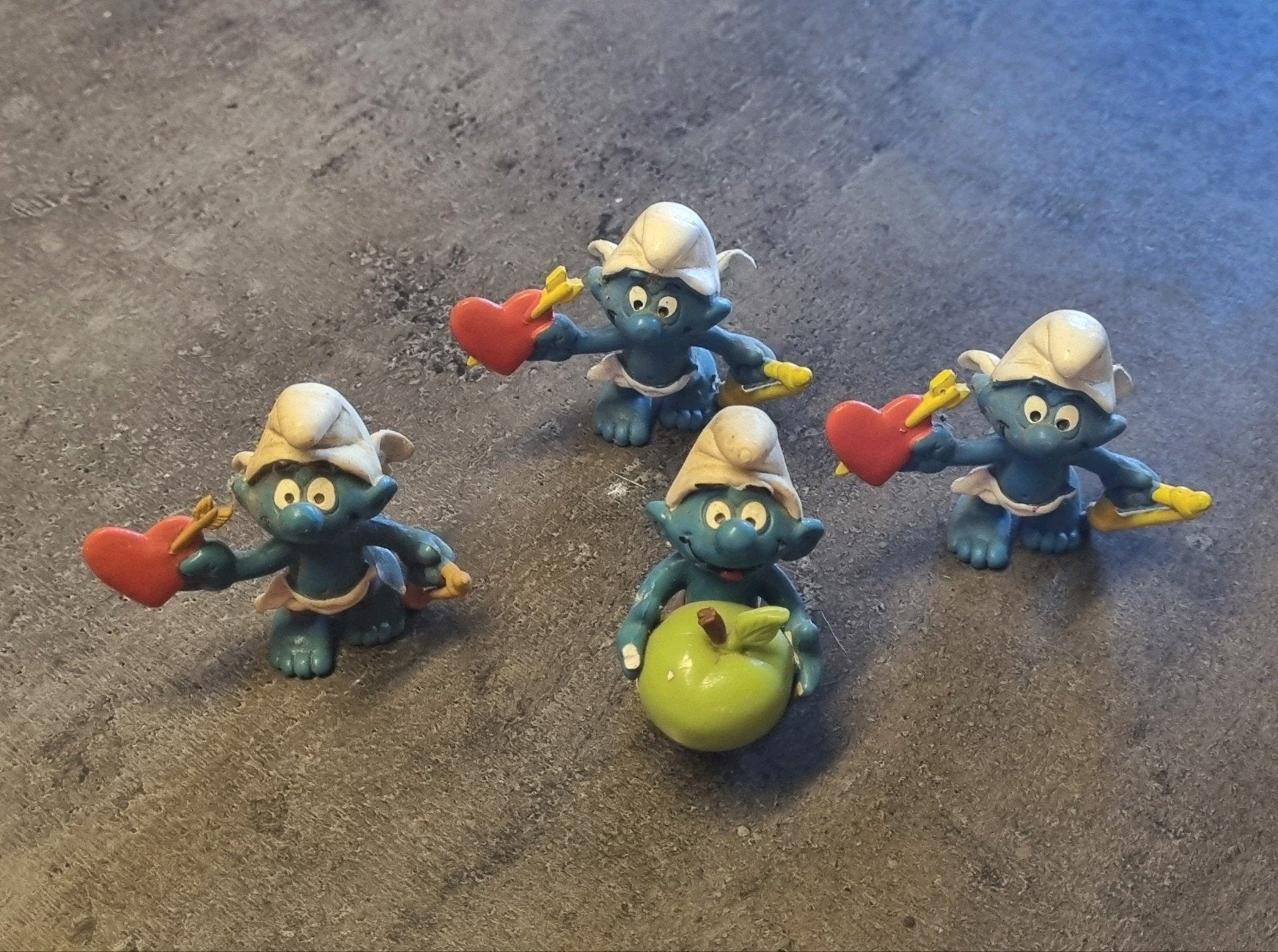 Lot van 4 Vintage Schleich Smurfen jaren '80, Verzamelen, Smurfen, Ophalen, Zo goed als nieuw, Poppetje, Figuurtje of Knuffel
