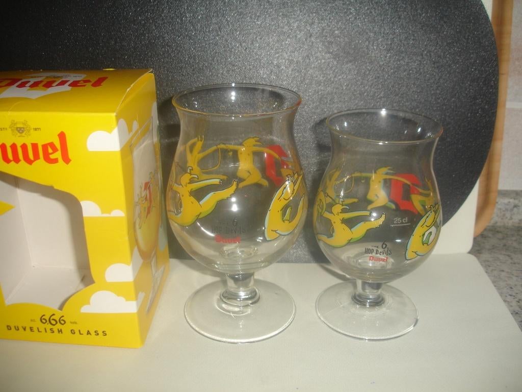 Bierglas Duvel, Hop Devils, 666, 25cl en 33cl, Enlèvement ou Envoi, Neuf, Verre ou Verres, Duvel