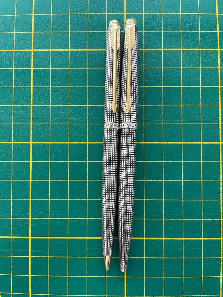 Parker 75 Cisele Flat Top Ballpoint & Pencil Set, Collections, Stylos, Enlèvement ou Envoi, Parker
