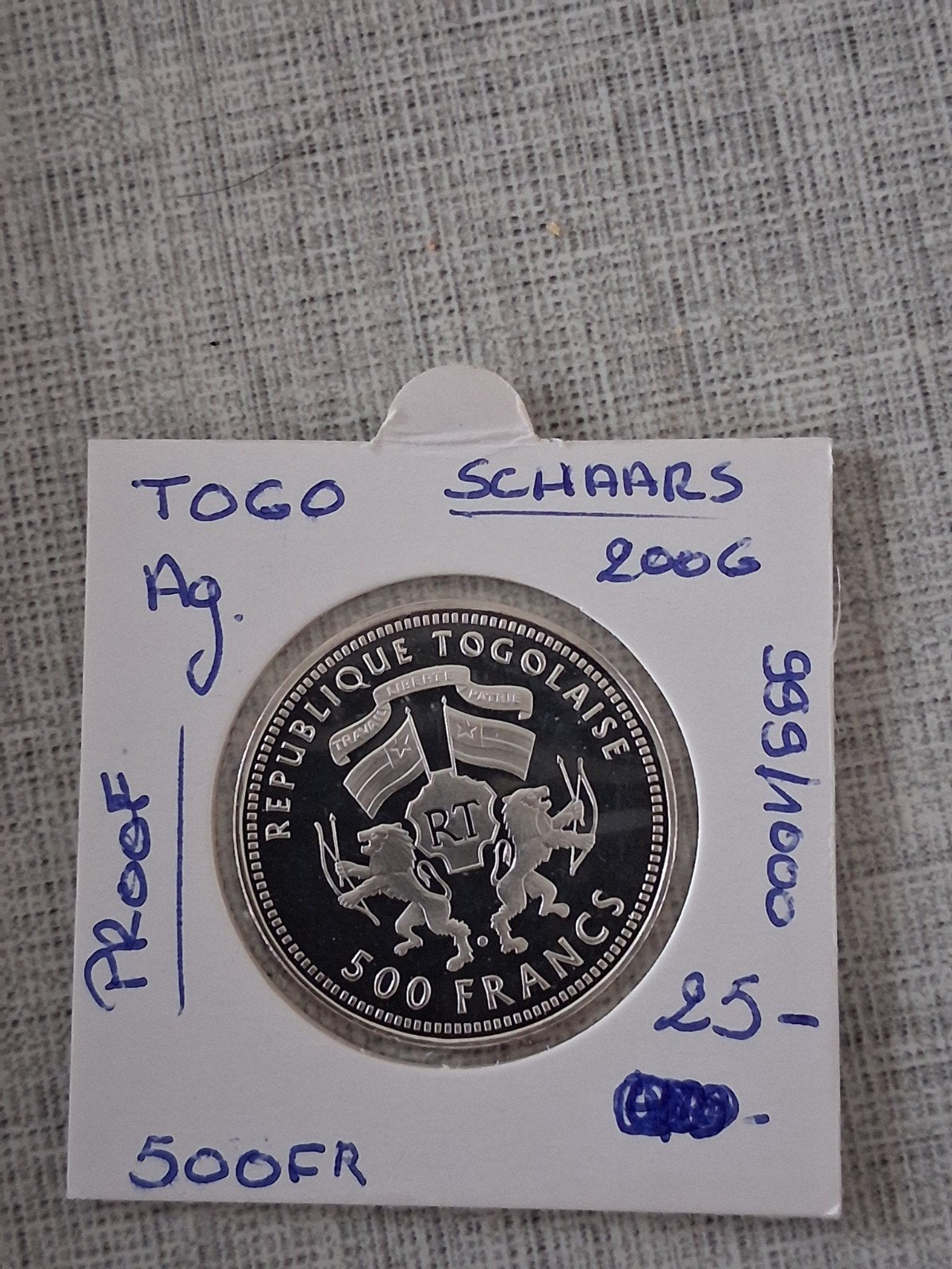 Togo 500 pour 2006 AG PROOF (999/1000), Timbres & Monnaies, Enlèvement ou Envoi