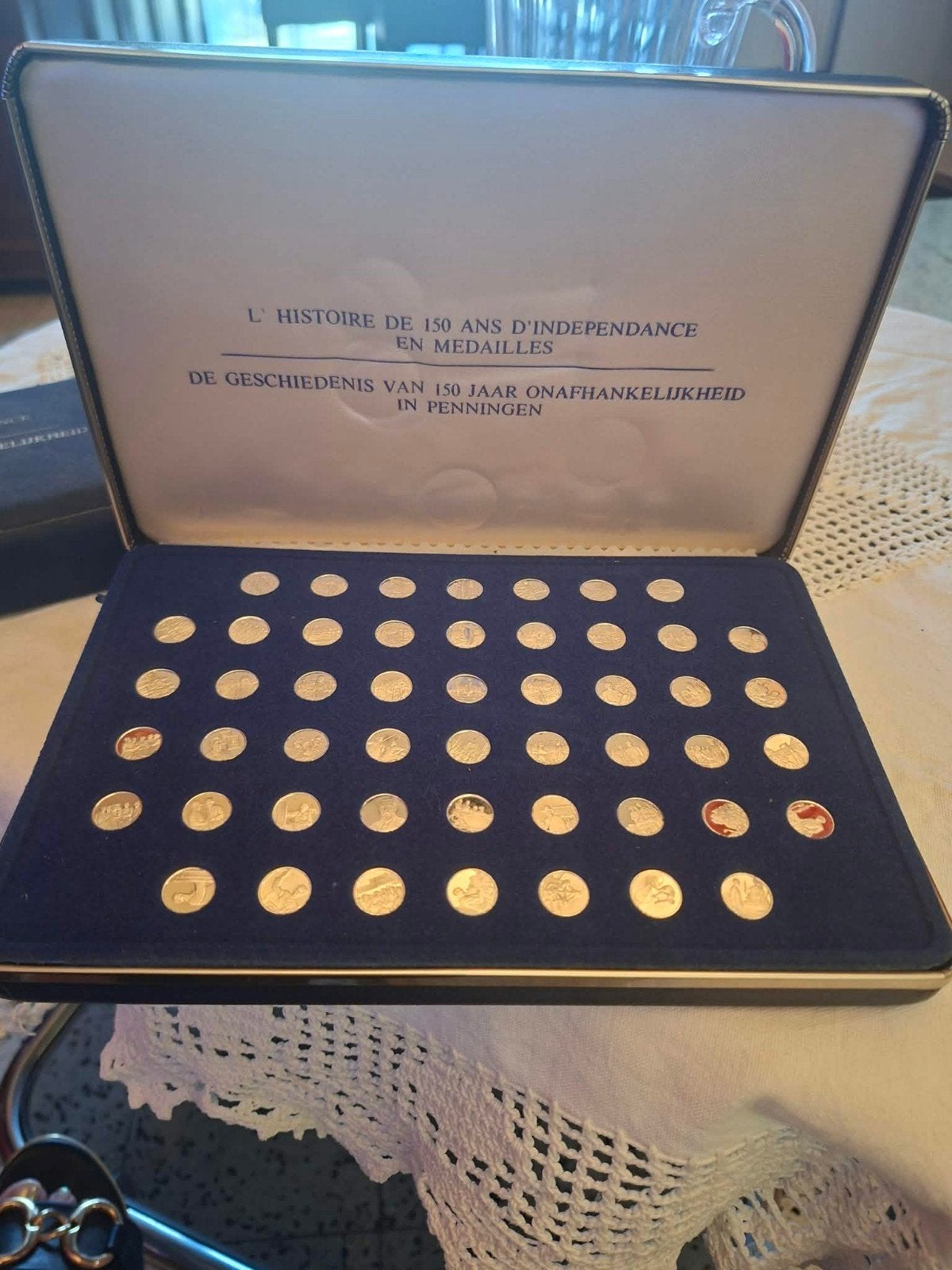 Coffret 50 Médailles Argent - 150 Ans Indépendance Belgique, Timbres & Monnaies, Enlèvement, Belgique, Argent