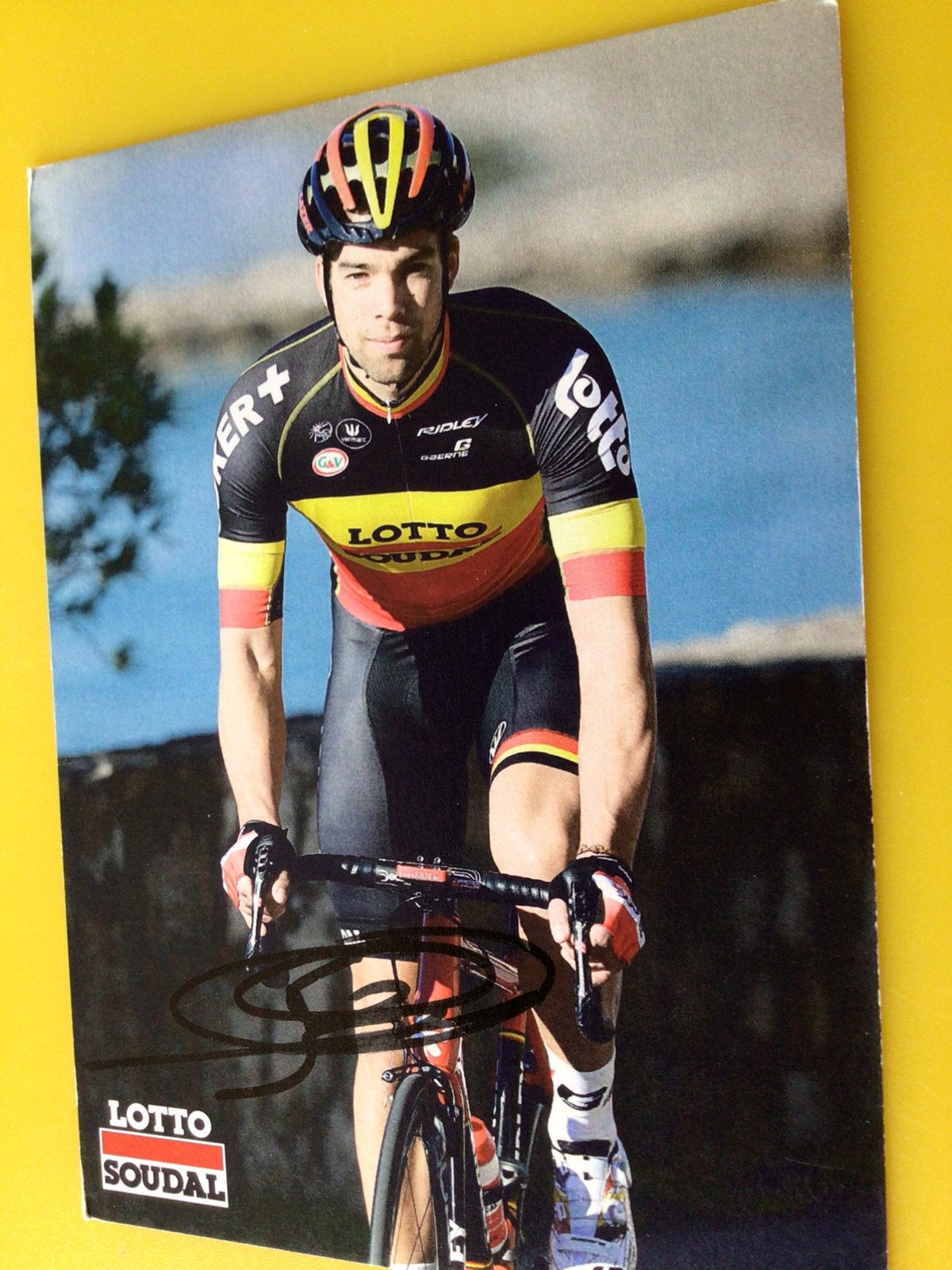 Wielerkaart 2015 bk team lotto jens debusschere signe, Envoi, Comme neuf