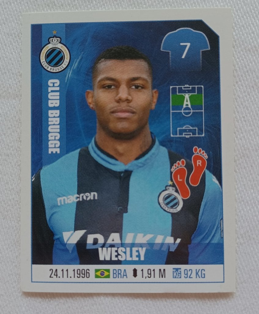 Sticker Wesley (rookie) - Pro League 2018, Ophalen of Verzenden, Zo goed als nieuw, Sticker