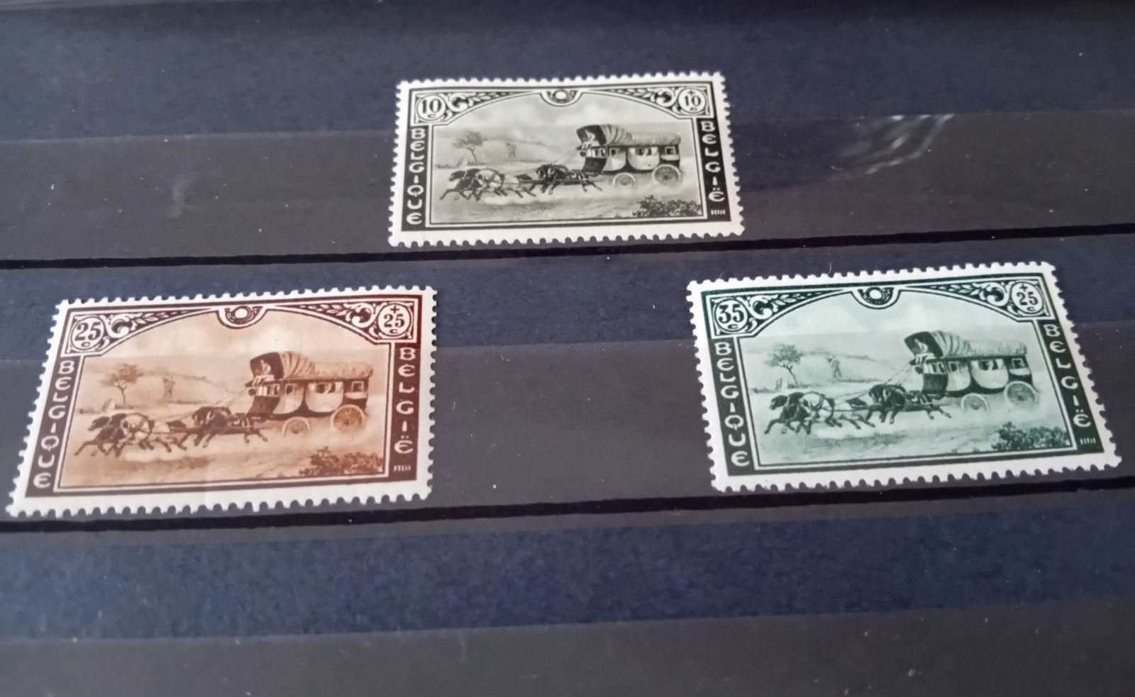 Timbres de Belgique n 407/409* lot 629B, Envoi, Neuf