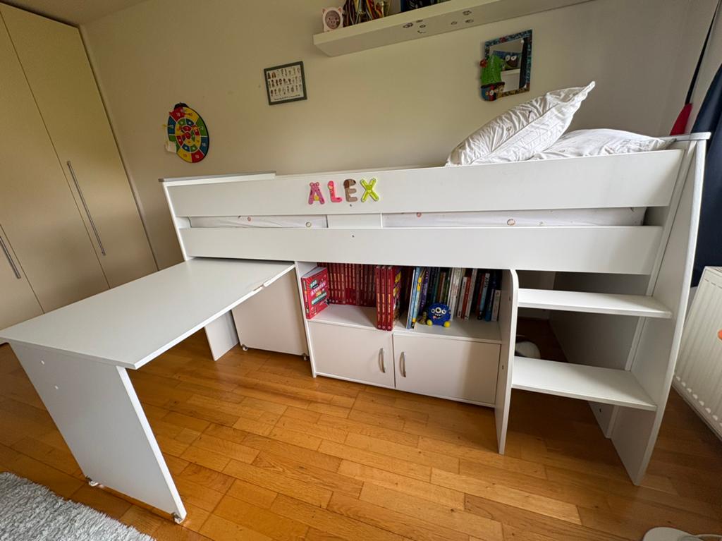 Lit mezzanine enfant avec bureau et rangement, Enlèvement, Utilisé, Lit mezzanine