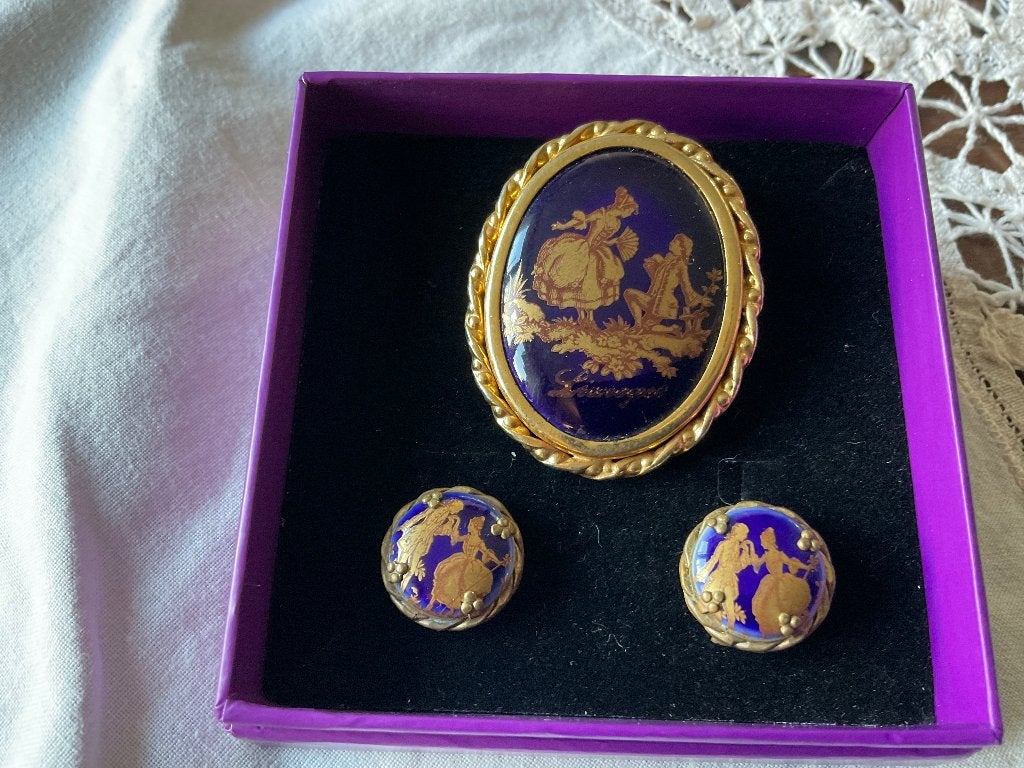 Oude broche en oorbellen, Ophalen of Verzenden, Gebruikt