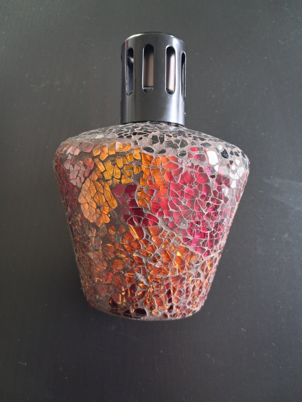 katalytische geurlamp verwerkt in mozaïek-gebroken glas, Ophalen, Glas