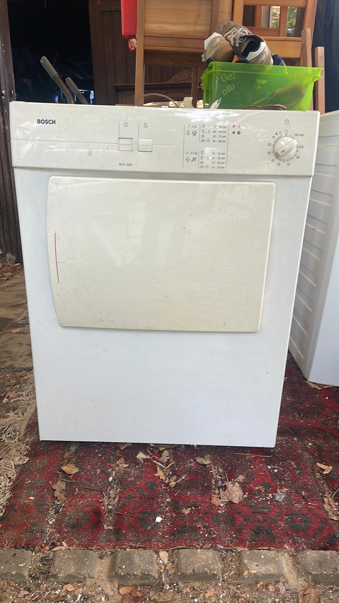 Sèche linge Bosch WTA3000, Évacuation d'air, 4 à 6 kg, Chargeur frontal, Enlèvement