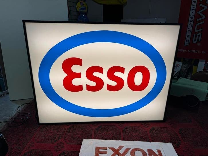 Vintage Esso reclame Lichtbak - XL, Verzamelen, Ophalen, Gebruikt, ., Lichtbak of (neon) lamp