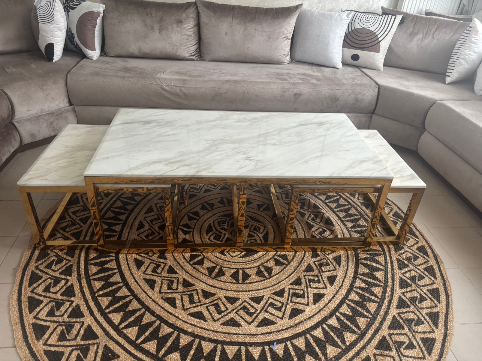 Table de salon en marbre, Huis en Inrichting, Tafels | Salontafels, Ophalen of Verzenden, Zo goed als nieuw