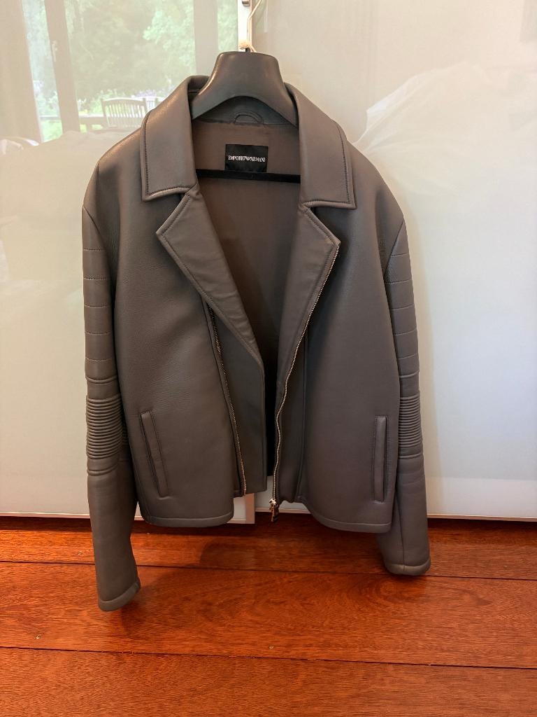 blouson leder emporio Armani, Kleding | Heren, Emporio Armani, Maat 56/58 (XL), Ophalen of Verzenden, Zo goed als nieuw