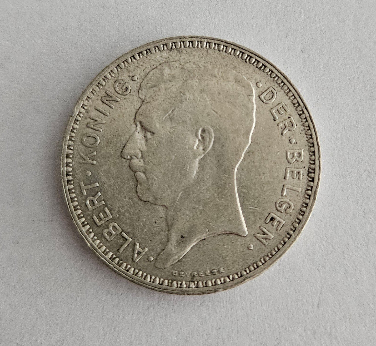 Belgique — 20 francs 1934 (Albert I), Enlèvement ou Envoi, Argent