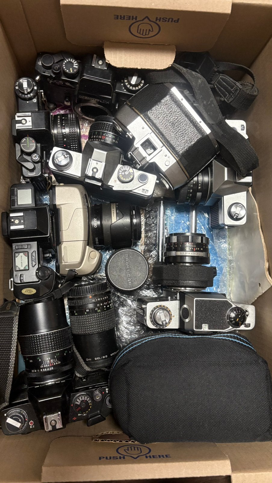 4 verhuisdozen camera's, Ophalen, Gebruikt