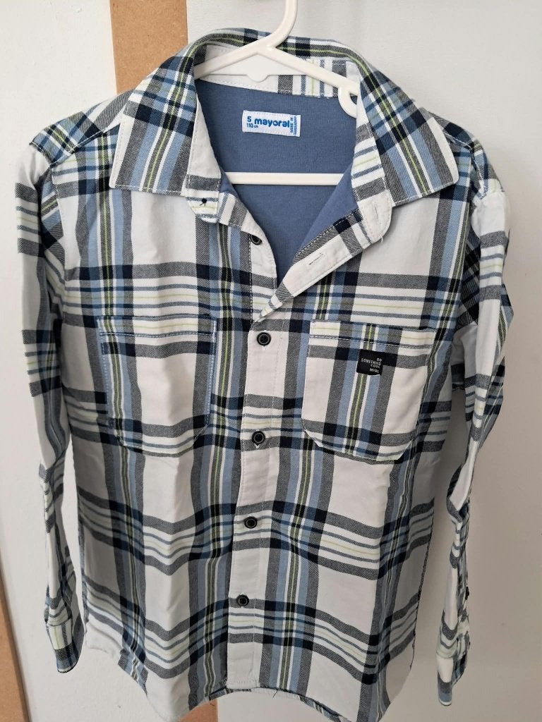 Hemd geruit Mayoral maat 110, Garçon, Enlèvement ou Envoi, Chemise ou Chemisier, MAYORAL