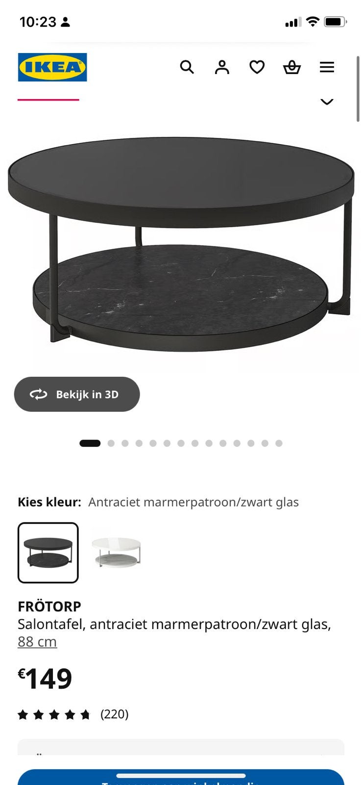 Zwarte salontafel Ikea FRÖTORP, Huis en Inrichting, Ophalen, Gebruikt
