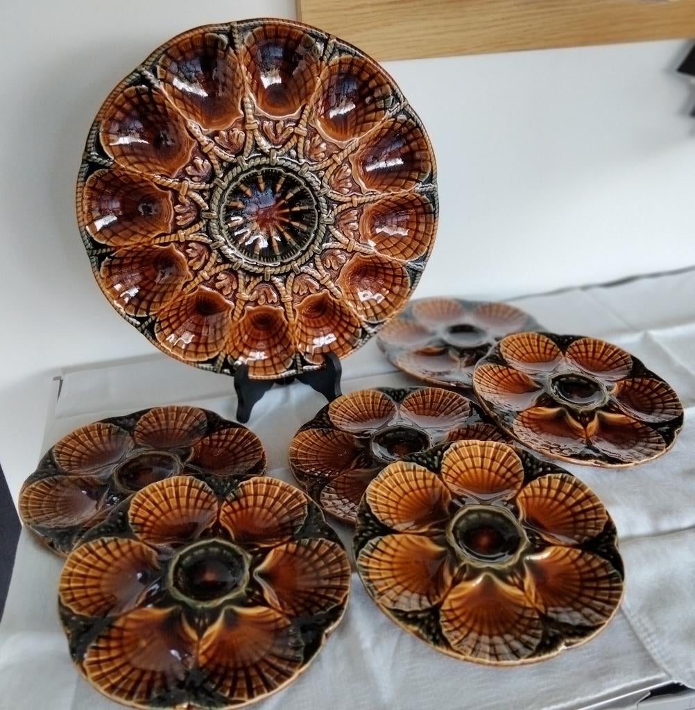 SARREGUEMINES Frankrijk Oesterservice, Antiek en Kunst, Antiek | Servies los, Ophalen