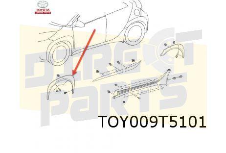 Toyota Aygo X (3/22-) wielkuiplijst Rechts (zwart) Origineel, Neuf, -, Toyota, -