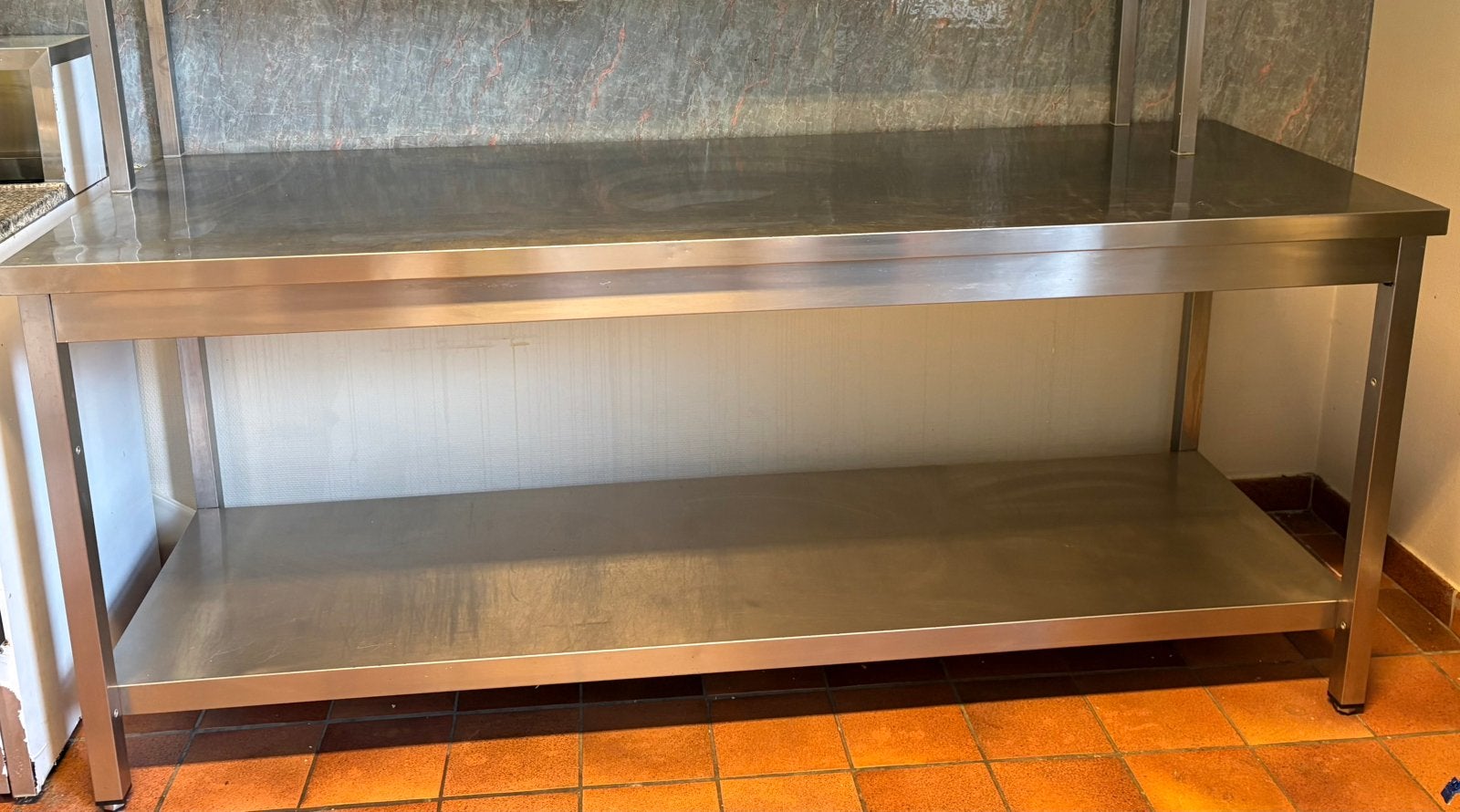 RVS Werktafel met Onderblad – 200 X70 X86 cm, Zakelijke goederen, Horeca | Keukenapparatuur, Inox Meubilair, Gebruikt, Ophalen