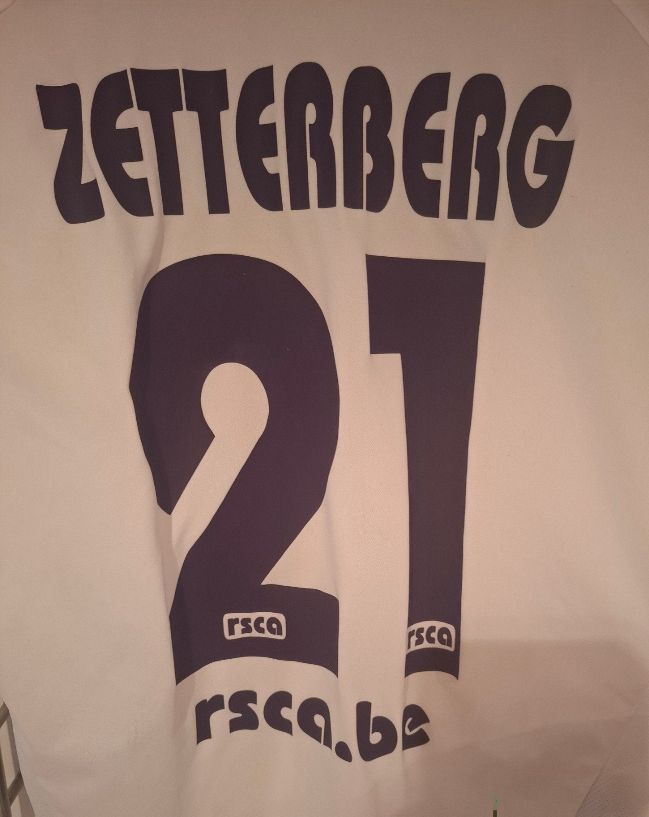 Maillot Zetterberg du RSCA Anderlecht, Enlèvement ou Envoi, Maillot