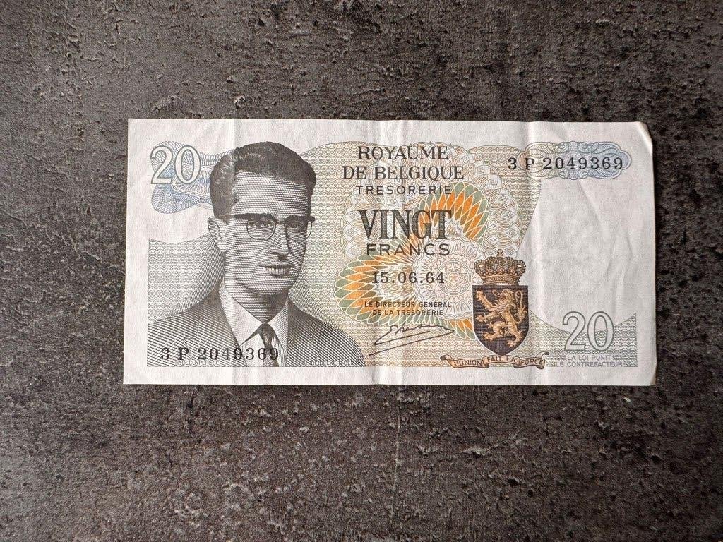 Biljet 20 belgische frank, Ophalen of Verzenden