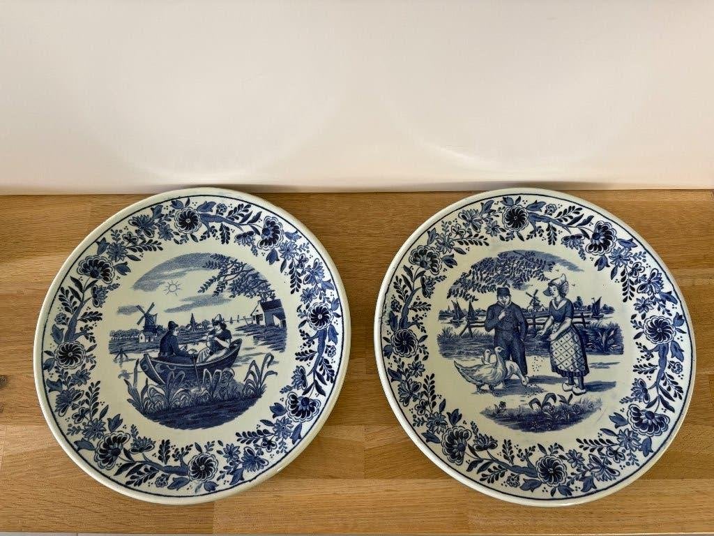 Set van 2 Vintage Delfts Blauwe Wandborden – Chemkefa Maastr, Enlèvement