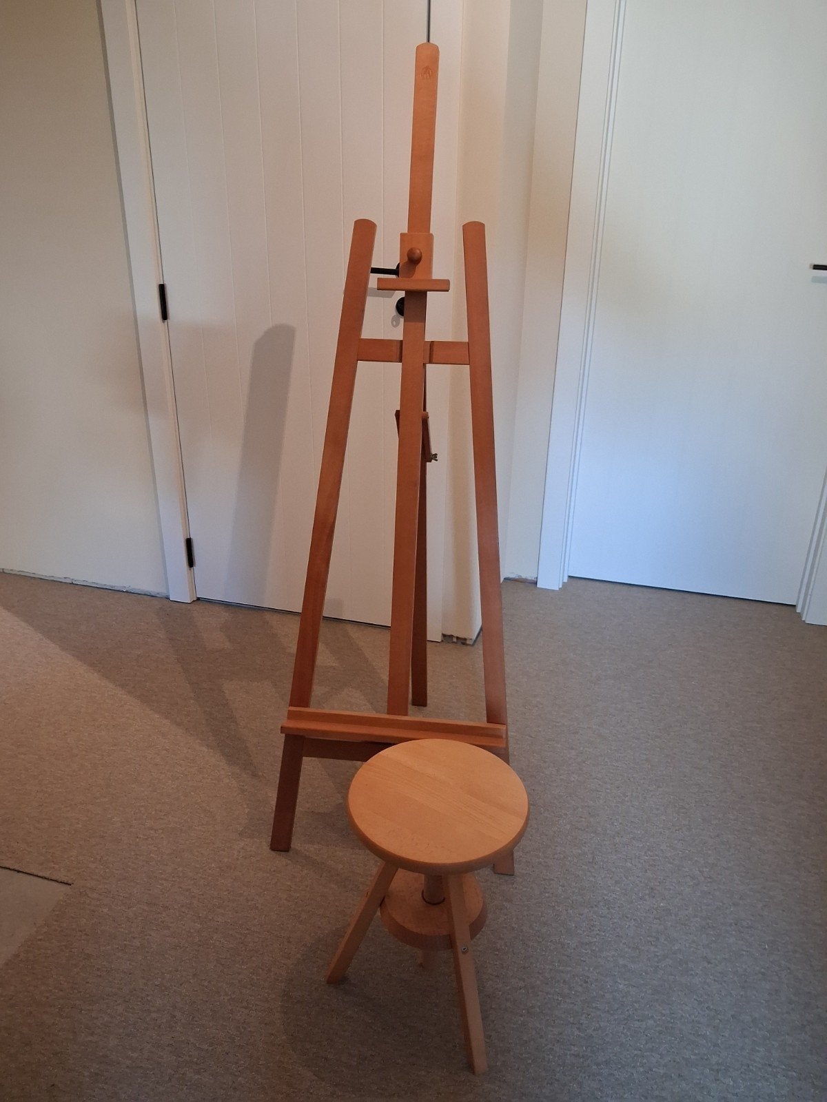 schildersezel + draaikruk in hout, Hobby en Vrije tijd, Schilderen, Ophalen, Zo goed als nieuw, Ezel