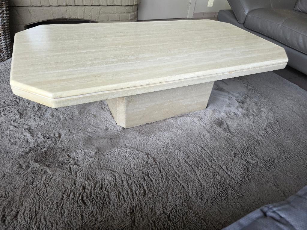 table basse en travertin, Maison & Meubles, Tables | Tables de salon, 100 à 150 cm, Moins de 50 cm, Comme neuf, Enlèvement