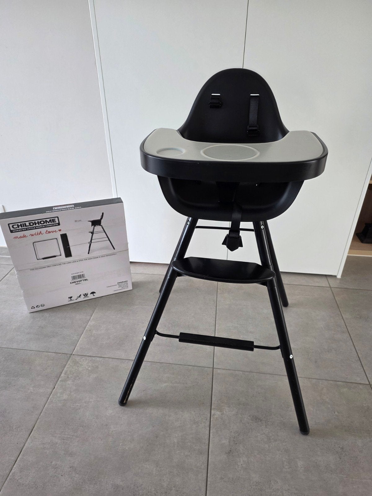 childhome eetstoel met assescoires, Enlèvement, Comme neuf, Chaise évolutive, Plateau amovible