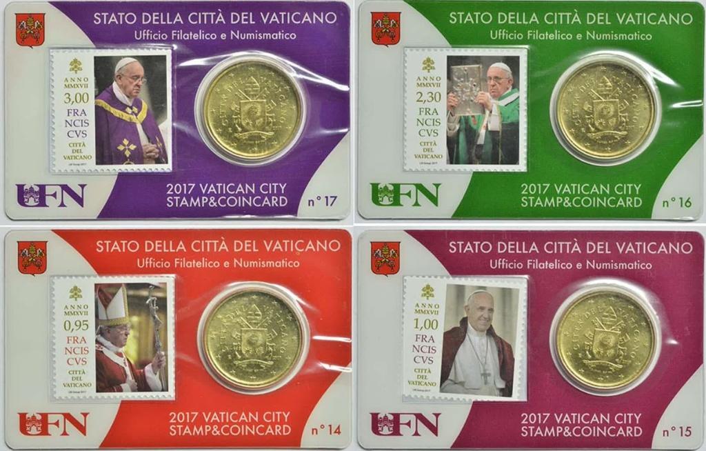 Timbres et coincards Cité du Vatican 2017 Nos. 14-17, Enlèvement ou Envoi, Vatican