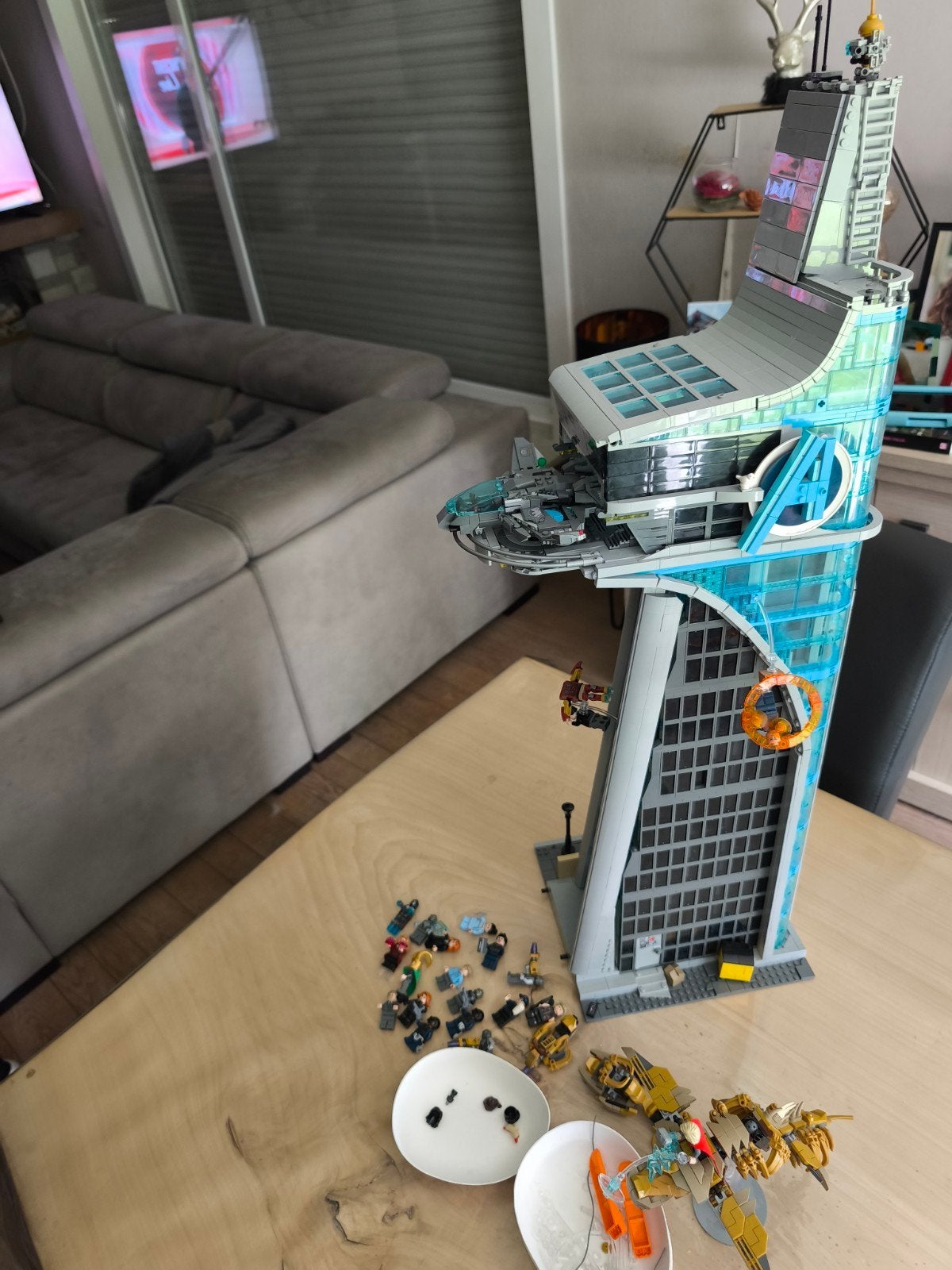 lego marvel toren, Ophalen