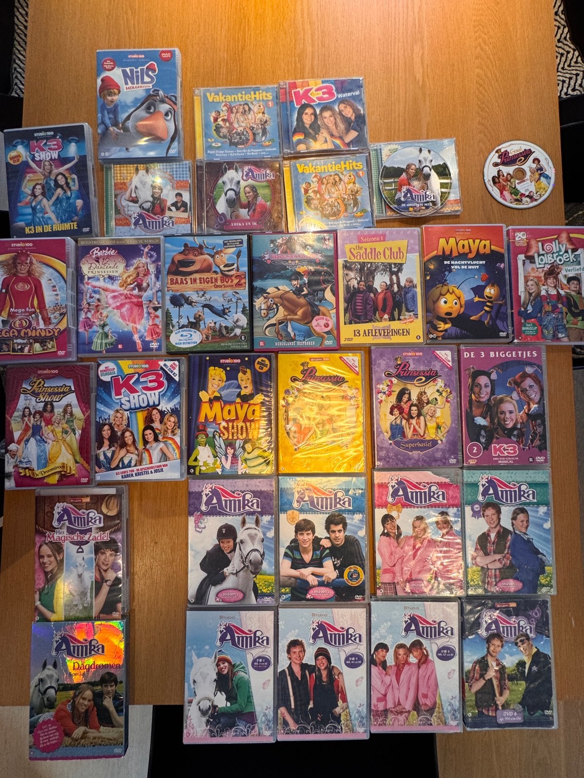 Collectie dvd’s en cd’s Amika K3 Maya Baas in eigen Bos, Enlèvement, Utilisé