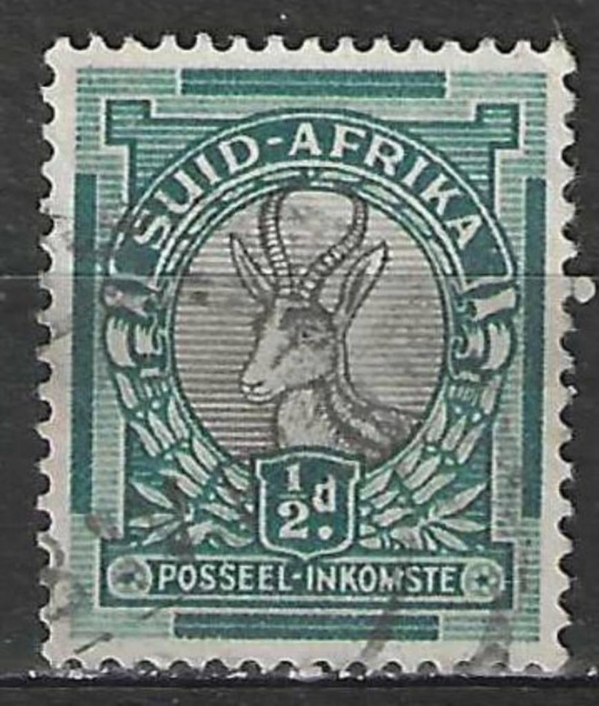 Afrique du Sud 1926 - Yvert 19 - Antelope - 1/2 p. (ST), Envoi, Afrique du Sud, Affranchi