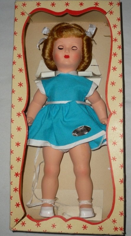 VINTAGE FRANSE POP JANIE IN ORIGINELE DOOS M/B CA 1970/75, Verzamelen, Ophalen of Verzenden, Zo goed als nieuw, Pop
