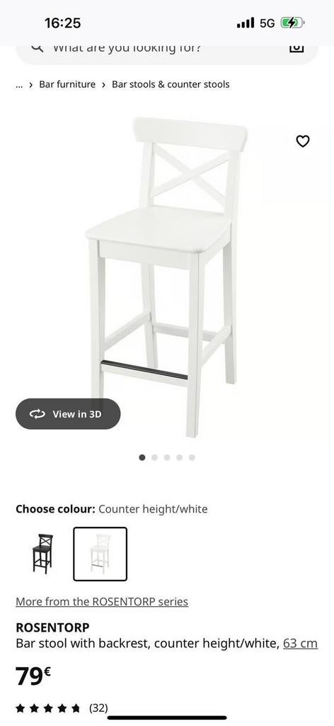 Twee barstoelen, Ophalen